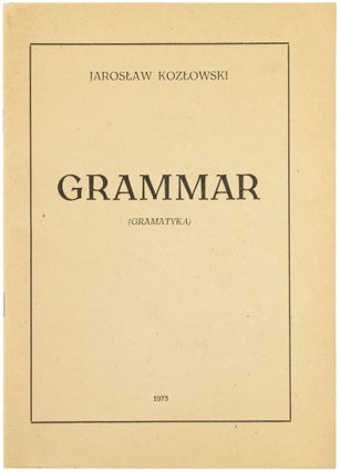 Item #53021 [POLISH NEO-AVANT-GARDE – CONCEPTUAL BOOK OBJECT] Grammar (Gramatyka)....
