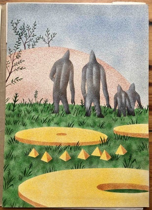 Item #53057 [UFO SIGHTINGS IN SOVIET RUSSIA] Group of original artworks, hand-written eyewitness...