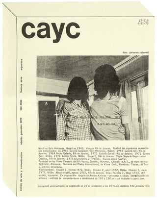 Item #54149 [SOUTH AMERICAN AVANT-GARDE – COMPUTER ART] CAyC. Centro de Arte y Comunicación...