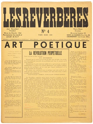 [NEO-DADAISM AND SURREALISM] Les R&eacute;verb&egrave;res. Nos. 1 to 5 (all published), with other related ephemera inserted, including a scarce folded broadside announcing one of the group's events.