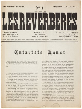[NEO-DADAISM AND SURREALISM] Les R&eacute;verb&egrave;res. Nos. 1 to 5 (all published), with other related ephemera inserted, including a scarce folded broadside announcing one of the group's events.