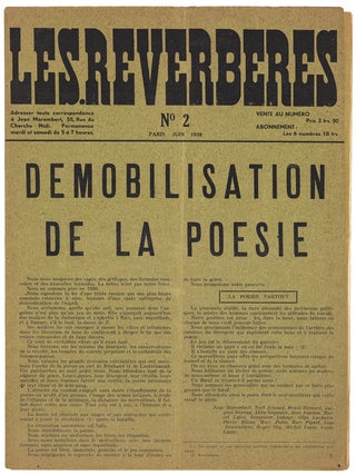 [NEO-DADAISM AND SURREALISM] Les R&eacute;verb&egrave;res. Nos. 1 to 5 (all published), with other related ephemera inserted, including a scarce folded broadside announcing one of the group's events.