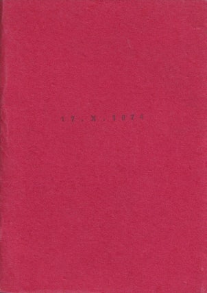 Item #54325 [POLISH NEO-AVANT-GARDE AND CONCEPTUALISM – FILM AND VIDEO ART] 17.X.1974. Workshop...