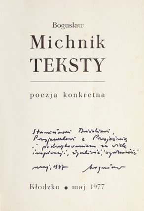 Concrete and Experimental Poetry in Poland – A collection of original works curated by Stanisław Dróżdż.