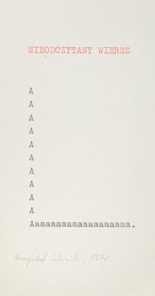 Concrete and Experimental Poetry in Poland – A collection of original works curated by Stanisław Dróżdż.