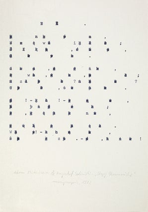 Concrete and Experimental Poetry in Poland – A collection of original works curated by Stanisław Dróżdż.