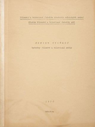Item #55025 [KUSTURICA'S GRADUATION PROJECT – ASSIGNMENT GUIDELINES FOR STUDENTS AT PRAGUE'S...
