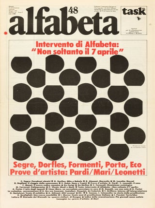 [IMPORTANT FORUM OF ITALIAN POSTMODERNISM AND NEO-AVANT-GARDE] Alfabeta: mensile di informazione culturale [Alphabet: a monthly of cultural information]. Nos. 1&ndash;114 in 105 issues (all published).