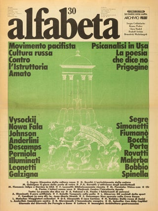 [IMPORTANT FORUM OF ITALIAN POSTMODERNISM AND NEO-AVANT-GARDE] Alfabeta: mensile di informazione culturale [Alphabet: a monthly of cultural information]. Nos. 1&ndash;114 in 105 issues (all published).