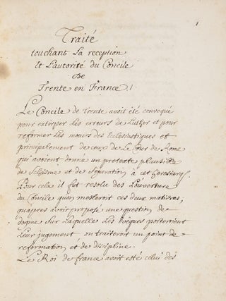 Item #55101 [GALLICAN-LEGALIST POLEMIC AGAINST THE COUNCIL OF TRENT AND FOR PARLIAMENTARY...