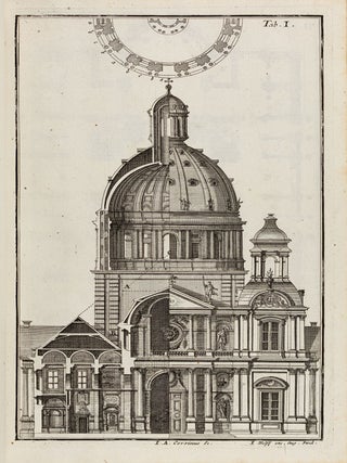 [THE "MOST COMPREHENSIVE CONCEPT OF ARCHITECTURAL THEORY IN THE GERMAN-LANGUAGE SPHERE"] Der auserle&szlig;neste und nach den Regeln der antiquen Bau-Kunst sowohl, als nach dem heutigen Gusto verneuerte Goldmann, als der rechtschaffenste Bau-Meister, oder die gantze Civil-Bau-Kunst, in unterschiedlichen vollst&auml;ndigen Anweisungen (...) abgehandelt [The most elaborate and according to the rules of the ancient art of building as well as according to today's taste renewed Goldmann, as the most righteous building master, or the whole civil architecture art, treated in different complete instructions (...)]. 16 parts and 5 (of 6) supplements, together 21 parts in 4 volumes.