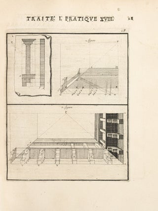 [FOUNDATIONS OF VIRTUAL REALITY &ndash; BEGINNING OF THE PARISIAN &lsquo;PERSPECTIVE WAR&rsquo; &ndash; THE MACCLESFIELD COPY] La perspective pratique: n&eacute;cessaire &agrave; tous peintres, graveurs, sculpteurs, architectes, orf&egrave;vres, brodeurs, tapissiers, et autres qui se meslent de desseigner [Practical perspective: necessary for all painters, engravers, sculptors, architects, goldsmiths, embroiderers, upholsterers, and others who engage in drawing]. Three volumes (all published). &ndash; BOUND WITH: Three related pamphlets of the Parisian 'Perspective War' (see below).