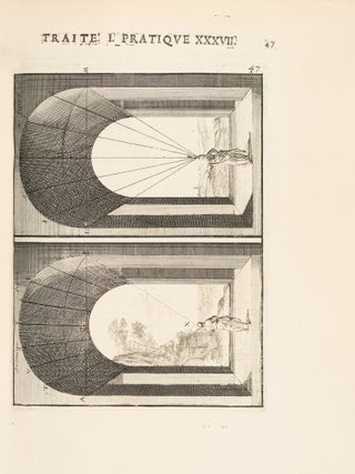 [FOUNDATIONS OF VIRTUAL REALITY &ndash; BEGINNING OF THE PARISIAN &lsquo;PERSPECTIVE WAR&rsquo; &ndash; THE MACCLESFIELD COPY] La perspective pratique: n&eacute;cessaire &agrave; tous peintres, graveurs, sculpteurs, architectes, orf&egrave;vres, brodeurs, tapissiers, et autres qui se meslent de desseigner [Practical perspective: necessary for all painters, engravers, sculptors, architects, goldsmiths, embroiderers, upholsterers, and others who engage in drawing]. Three volumes (all published). &ndash; BOUND WITH: Three related pamphlets of the Parisian 'Perspective War' (see below).