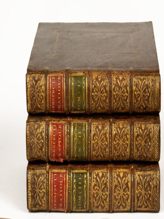 [FOUNDATIONS OF VIRTUAL REALITY &ndash; BEGINNING OF THE PARISIAN &lsquo;PERSPECTIVE WAR&rsquo; &ndash; THE MACCLESFIELD COPY] La perspective pratique: n&eacute;cessaire &agrave; tous peintres, graveurs, sculpteurs, architectes, orf&egrave;vres, brodeurs, tapissiers, et autres qui se meslent de desseigner [Practical perspective: necessary for all painters, engravers, sculptors, architects, goldsmiths, embroiderers, upholsterers, and others who engage in drawing]. Three volumes (all published). &ndash; BOUND WITH: Three related pamphlets of the Parisian 'Perspective War' (see below).