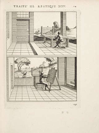 [FOUNDATIONS OF VIRTUAL REALITY &ndash; BEGINNING OF THE PARISIAN &lsquo;PERSPECTIVE WAR&rsquo; &ndash; THE MACCLESFIELD COPY] La perspective pratique: n&eacute;cessaire &agrave; tous peintres, graveurs, sculpteurs, architectes, orf&egrave;vres, brodeurs, tapissiers, et autres qui se meslent de desseigner [Practical perspective: necessary for all painters, engravers, sculptors, architects, goldsmiths, embroiderers, upholsterers, and others who engage in drawing]. Three volumes (all published). &ndash; BOUND WITH: Three related pamphlets of the Parisian 'Perspective War' (see below).