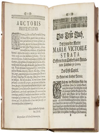 [MIRACLE-WORKING FOUNDER OF THE CELESTINE, OR TURCHINE, NUNS] Das Leben der Ehrw&uuml;rdigen Dienerin Gottes, der Mutter Mariae Victoria, Stiffterin dess Ordens deren Annuntiaten Coelestinen. Erstlichen in w&auml;llischer Sprach beschrieben durch P. Fabium Ambrosium Spinola der Societ&auml;t Jesu. J&uuml;ngsten in die Teutsche versetzet von einem gedachter Societ&auml;t Priester.