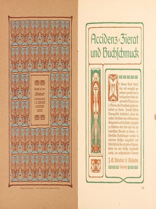[ART NOUVEAU &ndash; GERMAN TYPOGRAPHY] Accidenz-Zierat und Buchschmuck [von C. Adams].