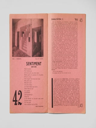 [SCHWITTERS AND THE FRENCH DADAISTS] Merz 4: Banalit&auml;ten [Banalities].