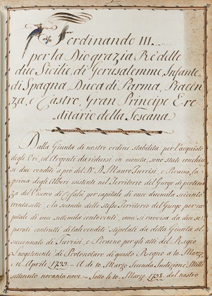 Item #55542 [SICILY – THE BOURBON MONARCHY ALIENATES ECCLESIASTICAL PROPERTY – LATE...