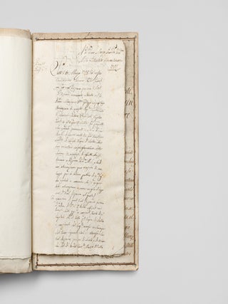 [SICILY &ndash; THE BOURBON MONARCHY ALIENATES ECCLESIASTICAL PROPERTY &ndash; LATE ANCIEN-REGIME SOCIAL MOBILITY] Bound volume of manuscripts documenting the alienation of ecclesiastical lands in the territory of Gorgo and Bonvicino by King Ferdinand III of Sicily, and the subsequent investiture documents for the purchaser, Mauro Turrisi et Piraino, the Baron of Gorgo and Bonvicino.