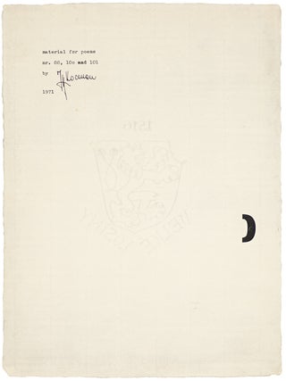 [CONCRETE POETRY IN CZECHOSLOVAKIA &ndash; FLUXUS EAST OF JIRI VALOCH] A collection of concrete and experimental poetry in Czechoslovakia in the 1960s&ndash;1980s, including works by Jiř&iacute; Valoch, Karel Miler, J.H. Kocman, and V&aacute;clav Vokolek.