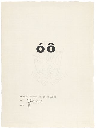 [CONCRETE POETRY IN CZECHOSLOVAKIA &ndash; FLUXUS EAST OF JIRI VALOCH] A collection of concrete and experimental poetry in Czechoslovakia in the 1960s&ndash;1980s, including works by Jiř&iacute; Valoch, Karel Miler, J.H. Kocman, and V&aacute;clav Vokolek.