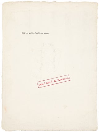 [CONCRETE POETRY IN CZECHOSLOVAKIA &ndash; FLUXUS EAST OF JIRI VALOCH] A collection of concrete and experimental poetry in Czechoslovakia in the 1960s&ndash;1980s, including works by Jiř&iacute; Valoch, Karel Miler, J.H. Kocman, and V&aacute;clav Vokolek.