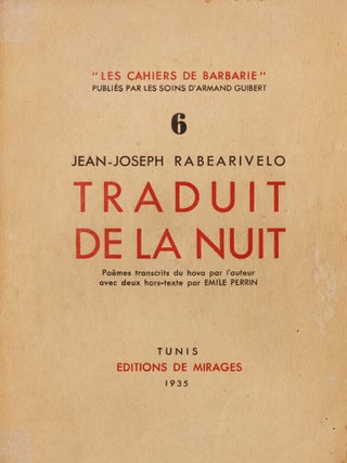 Item #55780 [MALAGASY LITERATURE &ndash; AFRICA'S FIRST MODERN POET] Traduit de la nuit: po&egrave;mes...