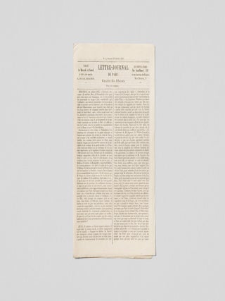 [SENT BY BALLOONS FROM BESIEGED PARIS] Lettre-journal de Paris: gazette des absents [Letter-newspaper of Paris: gazette of absentees], nos. 3&ndash;18, 20&ndash;32, 34&ndash;35, 37&ndash;40 (of 40), and supplement leaves relating to nos. 4, 13, 14, 20. In 35 issues.