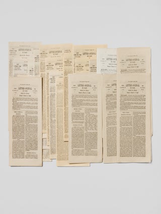 [SENT BY BALLOONS FROM BESIEGED PARIS] Lettre-journal de Paris: gazette des absents [Letter-newspaper of Paris: gazette of absentees], nos. 3&ndash;18, 20&ndash;32, 34&ndash;35, 37&ndash;40 (of 40), and supplement leaves relating to nos. 4, 13, 14, 20. In 35 issues.
