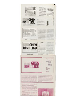 [AVANT-GARDE FROM THE UTERUS] Ghen res extensa ligu: arte genetica e documenti per l'immaginario [Genetic art and documents for the imagination]. Nos. 1&ndash;[5] (all published).