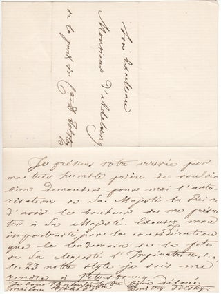Two ALS by Count Dmitri Andreevich Tolstoy (1823–1889), a Russian politician who served as Minister of Education as well as Interior Minister, both addressed to a M. d’Adelung.