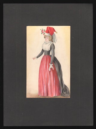 Group of five original ink and watercolor drawings, three woodcut prints, one related item and two photographs, from the estate of Vasili Masiutin (Masyutin).