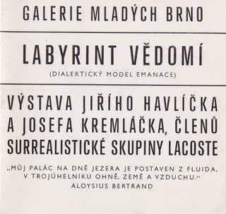 Item #P5351 [SURREALISM] Galerie mladých Brno. Labyrint vědomí (dialektický model emanace)....