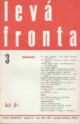 Item #P6103 [CZECH AVANT-GARDE] Levá fronta [The Left Front], nos. 6–10 (1932), 1–3...