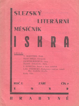 Item #P6105 Iskra: slezský literární měsíčník [The spark: an independent Silesian...